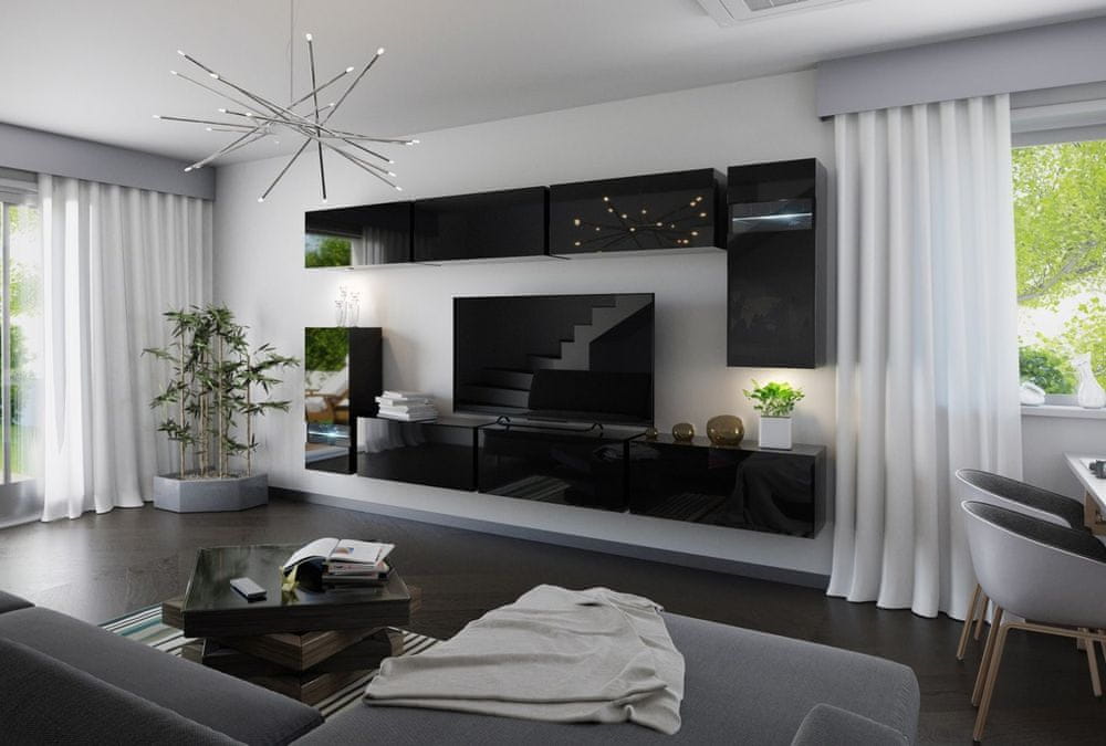 Veneti Moderná obývacia zostava BRADT 3 - čierna